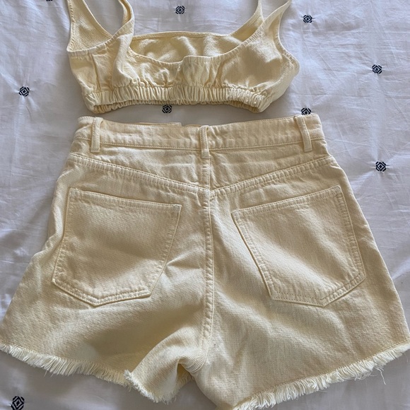 Zara Denim Bralette and Shorts Set - Picture 6 of 7